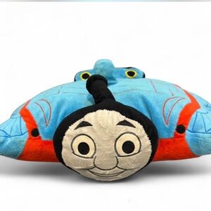 Blue and Black Train Character Pillow